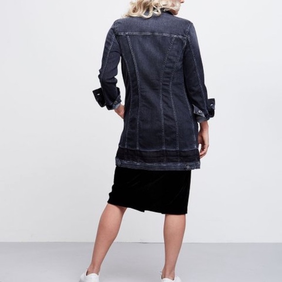 7 For All Mankind Long Trucker Denim Jacket - Picture 5 of 10